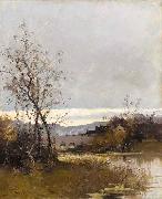 Eugene Galien-Laloue On the riverbank France oil painting artist